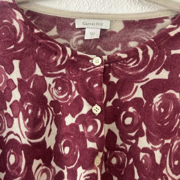 Garnet Hill  100% Merino Wool women’s large cardigan - Picture 2 of 5